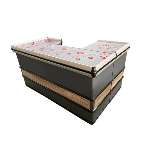 1200mm 1600mm Supermarket Checkout Counter ISO9001 Retail Check Out Counter