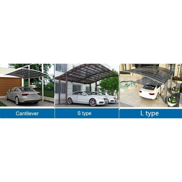 Polished Aluminium Car Parking Shed Resistant Polycarbonate Roof Modern Design