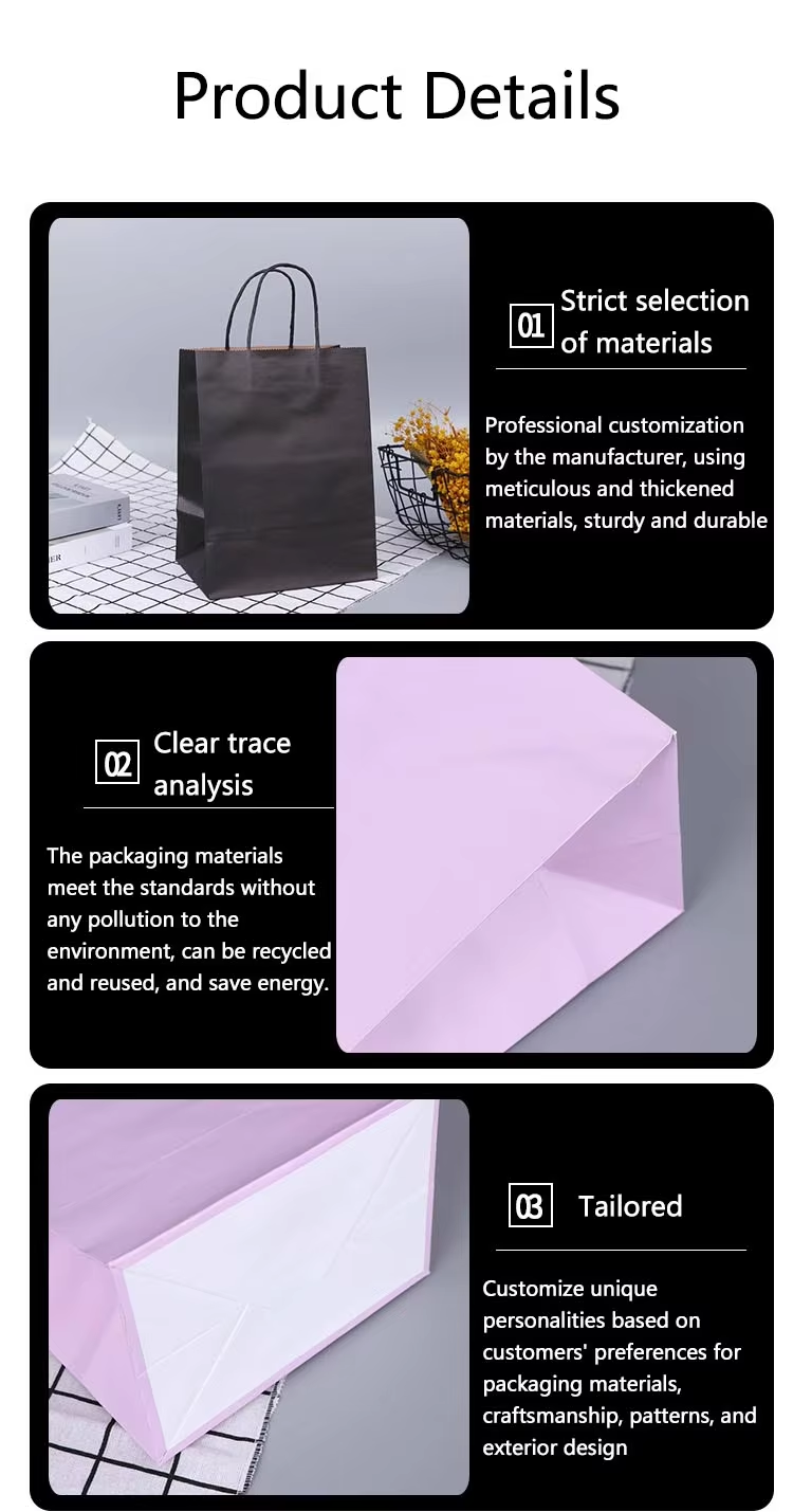 Cowhide Portable Paper Bags for Takeaway Packaging Creative Gift Bags Clothing Bags