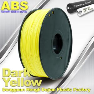 Buy cheap Dark Yellow ABS Filament , Filament 3D Printing Plastic Material 1.75 / 3mm from wholesalers