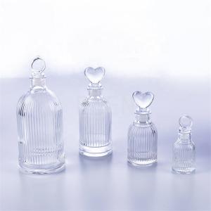 China Reed Glass Aroma Bottle Plug Lid Cylinder Diffuser Oil Containers on sale