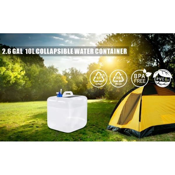 Water Container 2.6 Gallon BPA Free, Emergency Water Storage Containers With Spigot, Foldable Portable Storage Jug
