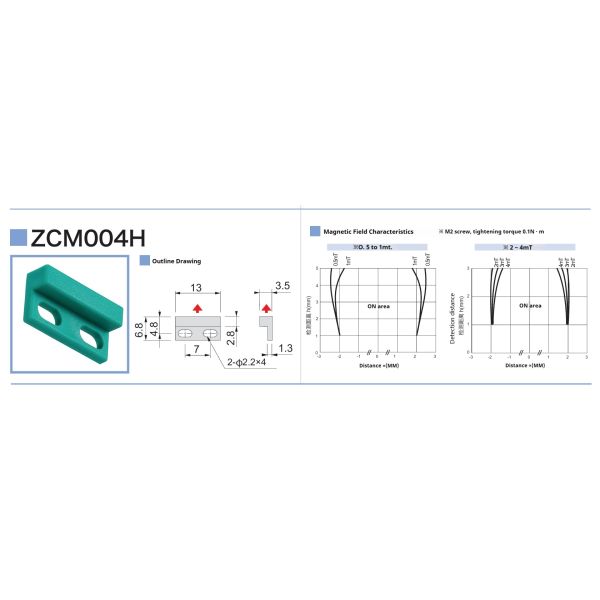 ZCM001H Composite Magnets for High Precision Positioning Sensor Detecting Distance Accuracy