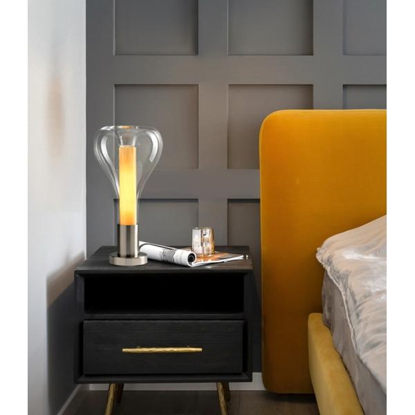 Classic Home Decor Bedroom Portable Table Lamp Amber Decor Glass Shade bedroom table lamps