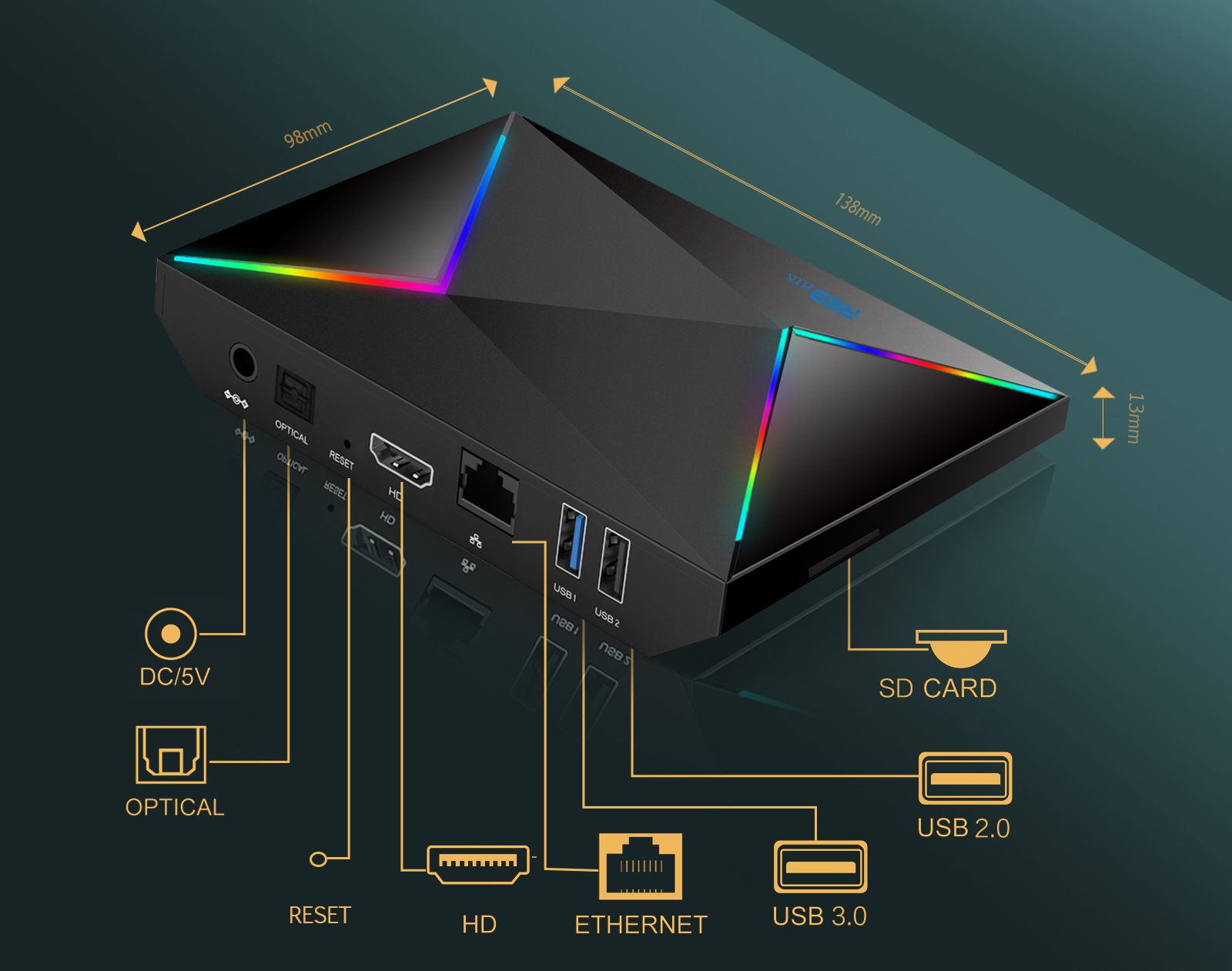 Android 14.0 TV Box 2025 R69 Plus, Allwinner H728 Octa-core 8K HDR10+ TV Box, 4GB RAM 64GB ROM, Support WiFi 6, BT 5.0, Gigabit Ethernet Media Player