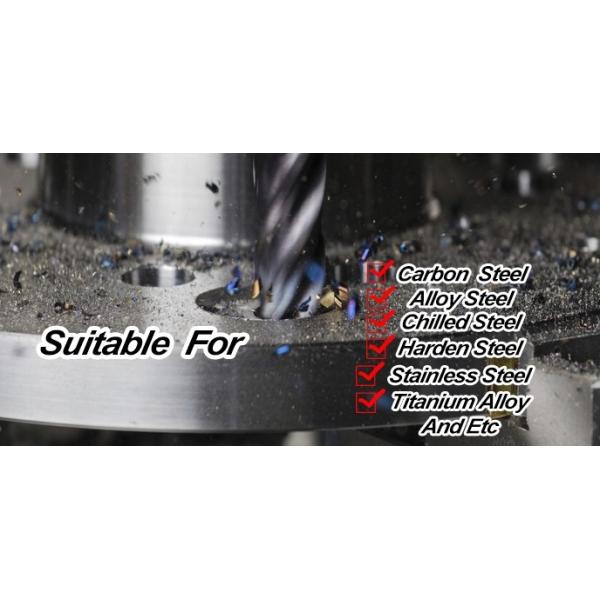 Tungsten Carbide Enough Stock End Mill 8mm / HRC 45 Coated Tialn 4 Flute Corner Radius Aluminium Cutting Tools