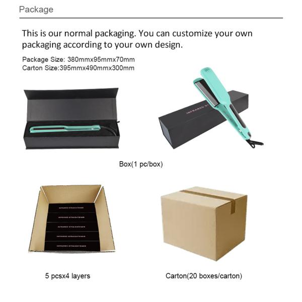 Mini Infrared Titanium Flat Iron Wide Plate Fast PTC Heating