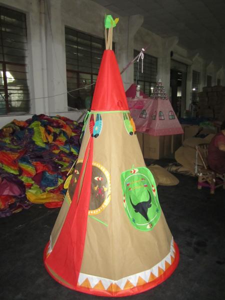 Wooden Toddler Teepee Tent For Kids，Outdoor Camping Toddler Play Tent