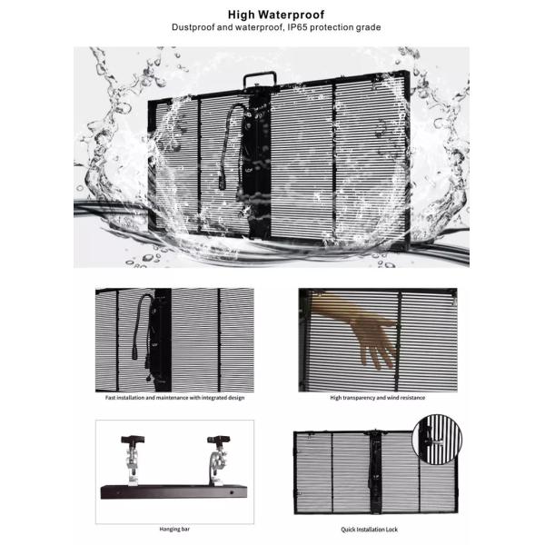 Transparent Glass Led Screen Wall Curtain Window Superior IC P3.9 P7.8mm
