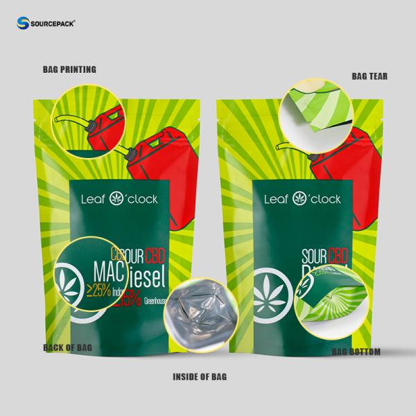 Custom Digital Print Candy Bar Smellproof Packaging Ziplock Pouches With Logo Customizable