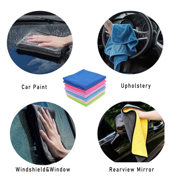 40x40cm 300gsm Soft Microfibre Looped Smooth Surface Scratch Freefor Car Cleaning