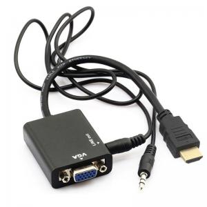 China 1080p Hdmi Male to VGA Female with Audio Cable Converter Adapter for HDTV PC on sale