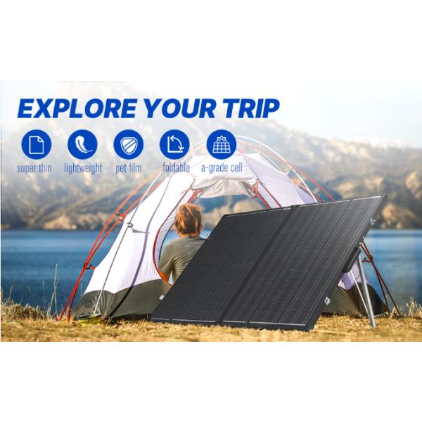 160W Foldable Solar Blanket BIPV Solar Panels Monocrystalline Lightweight