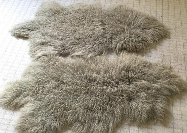 Quality Tibetan Lamb Mongolian Fur Fabric For Throw Pillow Grey 60 * 90cm for sale