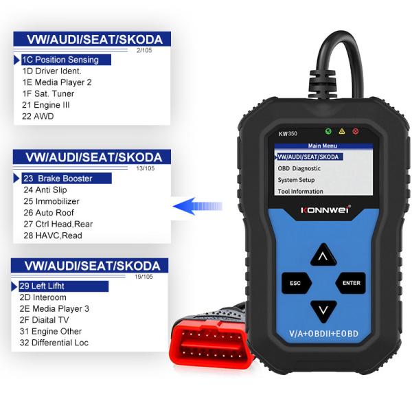 EOBD OBDII Konnwei Car Diagnostic Scanner Fault Code Reader For Auto Engine