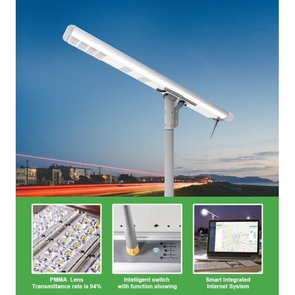 Mono Crystalline Integrated Led Solar Street Light Customizable Specifications LiFePO4 and MTTP Controller