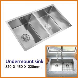 Buy cheap Stainless Steel Brushed Steel Undermount Sink , 16 Gauge 25 Inch Double Bowl Kitchen Sink product