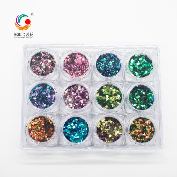 Xmas Decorations Chameleon Blue Loose Glitter For Nails Bulk Sequins 2MM