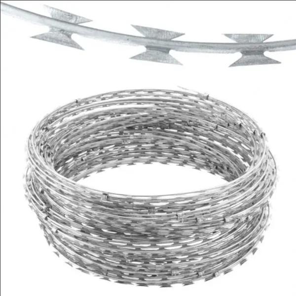 Galvanized Security Fencing Concertina Price Anti Climb Blade Barbed Wire Prison Razor Barbed Wire