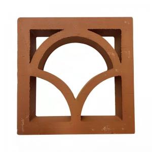 China Decoration Art Fence Hollow Breeze Block Brick Red Clay Terracotta Wall Decor on sale