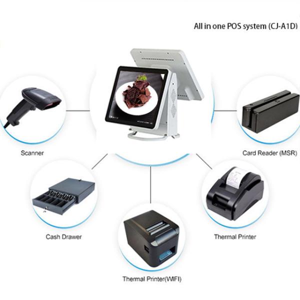 White Color Windows Point Of Sale 400CD/M2 Brightless With MSR Resistive