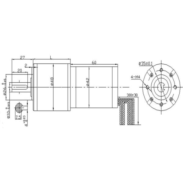 Stable Operation 42mm Round High Efficiency Brushless Motor For Biochemical Analyzer