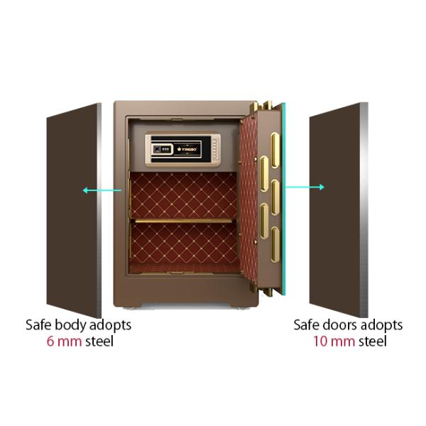 Dual Intelligent Alarm Commercial Safe Box Solid Steel With 3D Stereo Soft-Roll Leather