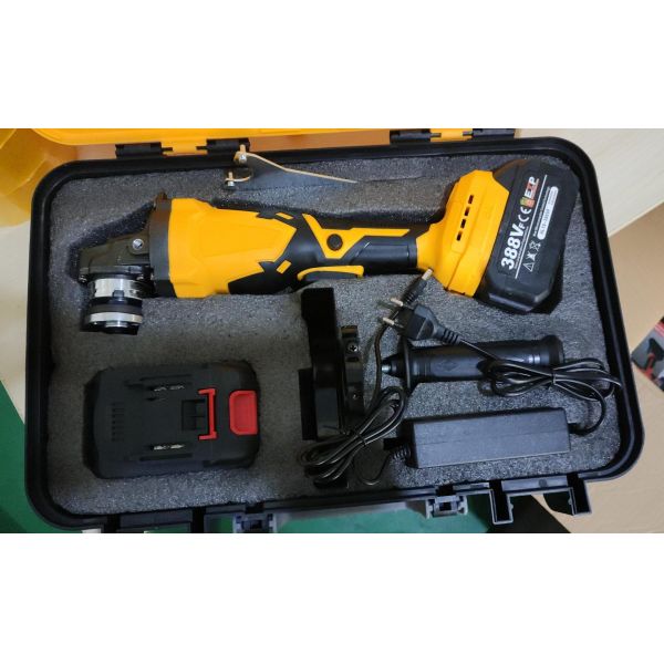 21V 100mm Brushless 2.0Ah Battery-Powered Cordless Electric Angle Grinder with Trigger Switch for DIY Polishing Projects