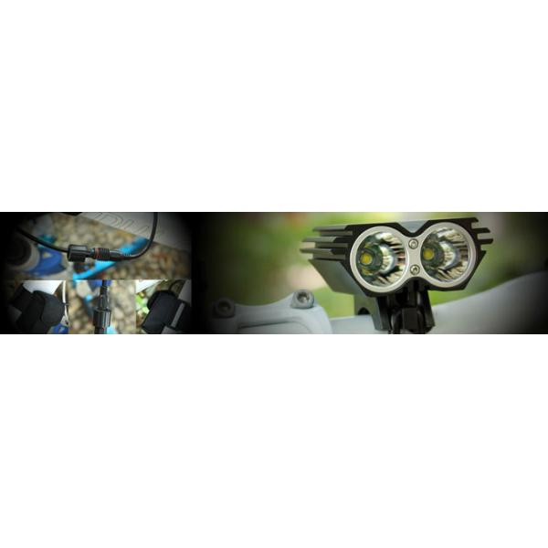 2100lm Portable LED Bicycle Headlight , 8.4V XML2 LED Bike Headlight