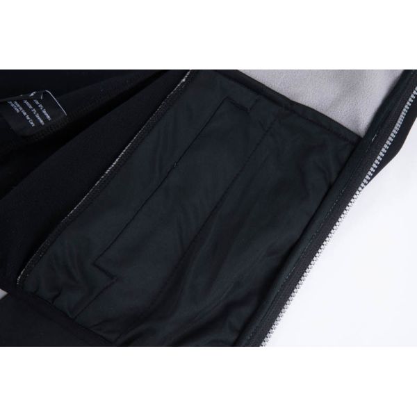 Men's Colorblock Softshell Jacket with Fleece Lined Hood and Multiple Zip Pockets