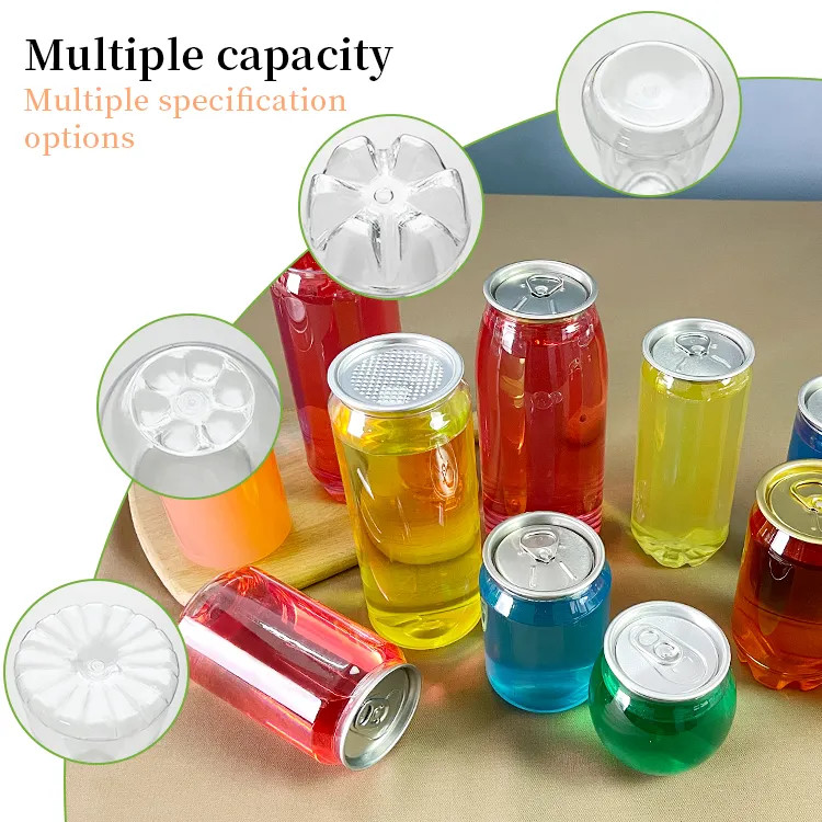Food Grade PET Plastic Jar and Beverage Can with Customizable Size and Easy Open Lid for Juice and Yogurt