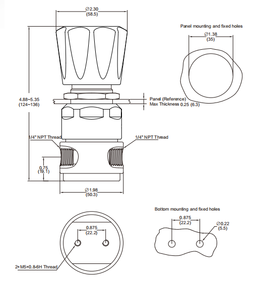 High Pressure 4000psi Nitrogen Gas Regulator CGA590 Gas Cylinder Connector