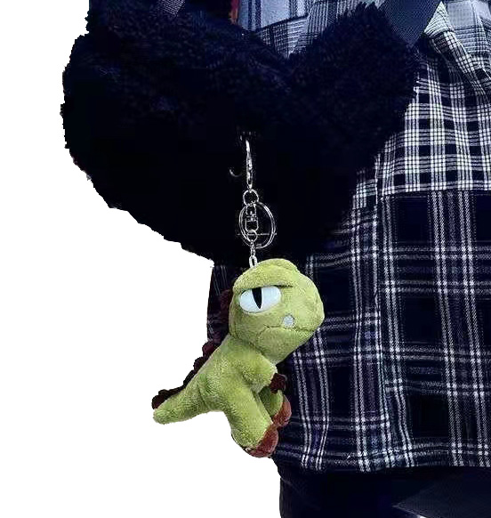 Dinosaur Doll Key Chain Plush Material With Cotton Green 10cm