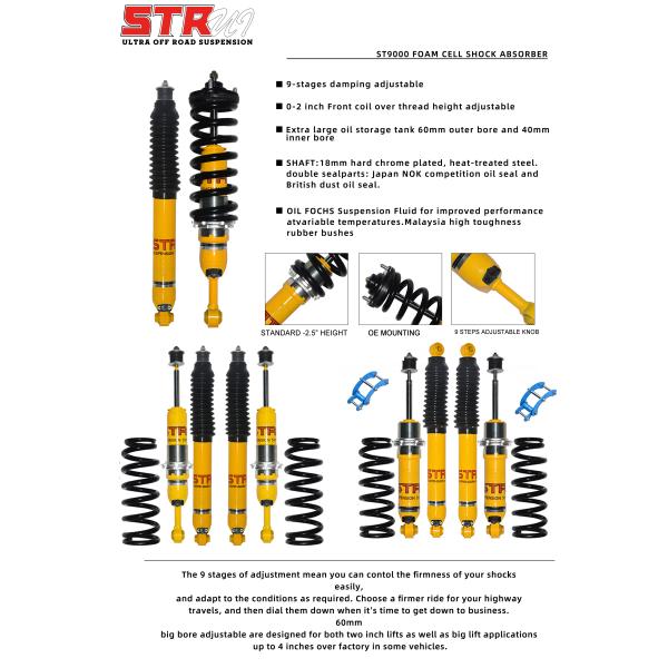 NAVARA NP300 Foam Cell Shock Absorber STR Shocks 2 Inch Lift Kit