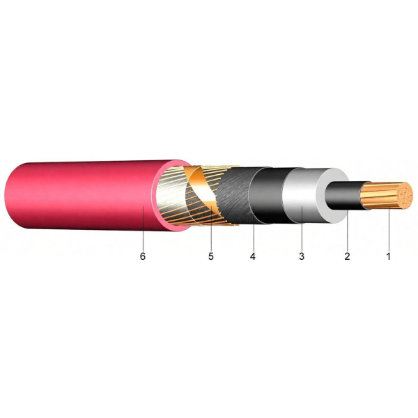 XHP-48 N2XSY Medium Voltage Power Cable 6/10 KV Rated Voltage Bare Copper Conductor PVC Outer Sheath