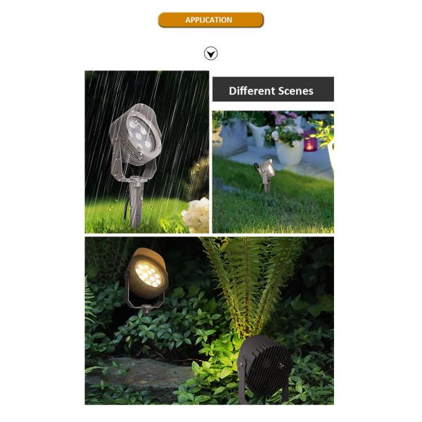 LED Spotlight Aluminum Lamp IP65 12VDC RGB3in1 IP65 Built-in DMX512 driver Aluminum Body