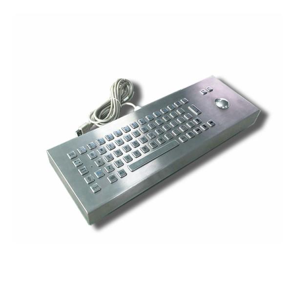 Desk Top IP65 Industrial Keyboard With Trackball Stainless Steel