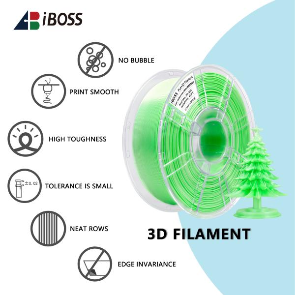 1.75mm Gradient Green White Filament PLA+ Printing 3D Printer Filament For Bambu Lab Printers