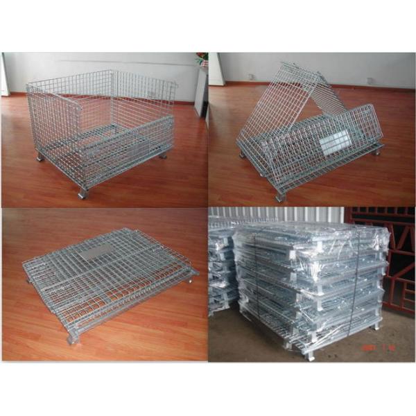 Foldable Metal Wire Mesh Decks Pallet Rack Warehouse Storage 500 - 1000mm Depth
