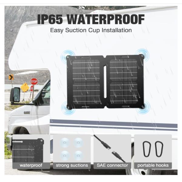 Trickle Power Portable Solar Charger Maintainer 12V 25W for different application