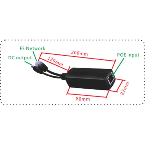 PoE Power Splitter 10/100Mbps IEEE802.3af/at 24VDC 1A Output