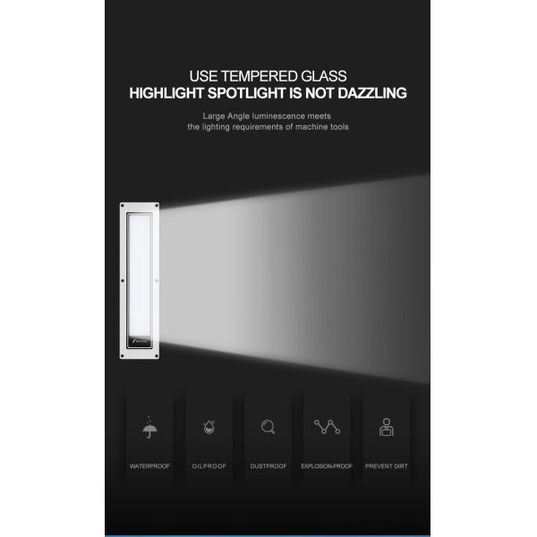 Aluminum Alloy LED Machine Work Light Linear Tube Oil Resistant 18W CNC LED Work Light