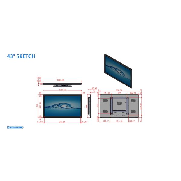 High Quality 55 Inch Smart Touch Digital Video Player LCD TV 1.2mm Pixel Wall-Mounted 1080P Digital Signage for Malls Elevators