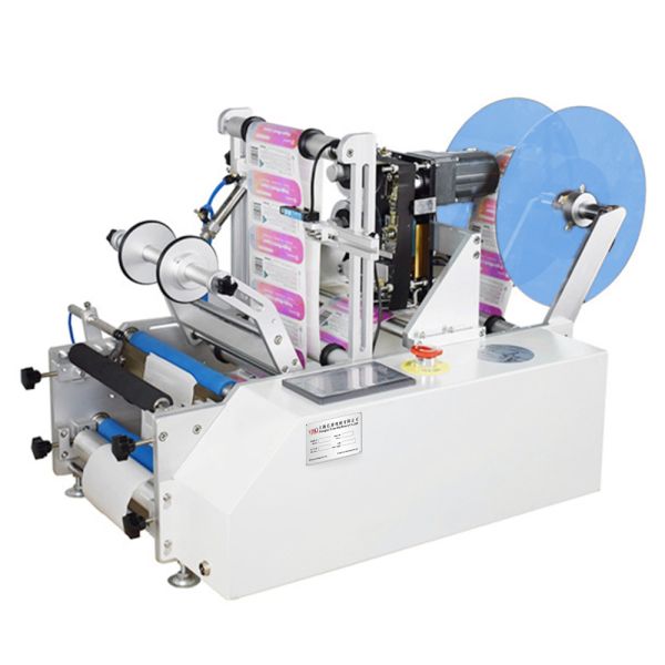 Semi Automatic Label Sticker Machine Desktop Glass Plastic Round Bottles Labeling Machine for Juice Wine and Perfume Bottles
