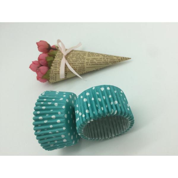 Greaseproof Polka Dot Cupcake Liners Mint Green Cupcake Wrappers Round Shape