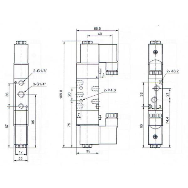 4V220-08 0.8MPa Aluminum Pneumatic Cylinder Valve CE ISO Certificate