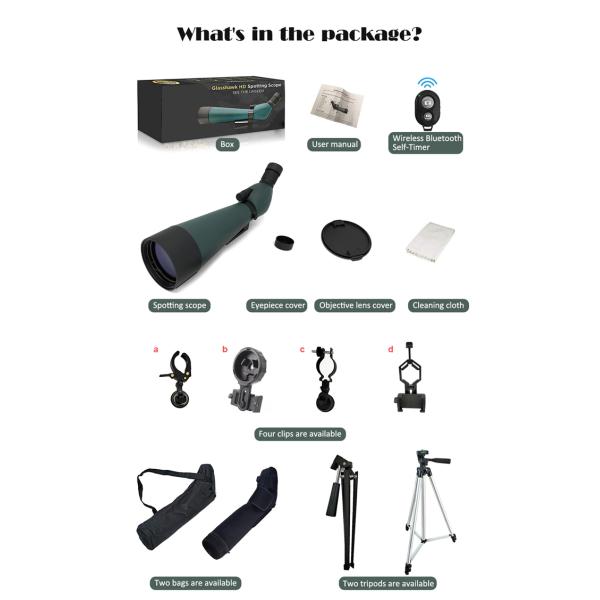 FMC Lens 80mm Spotting Telescope Day And Night Waterproof Sniper Tactical