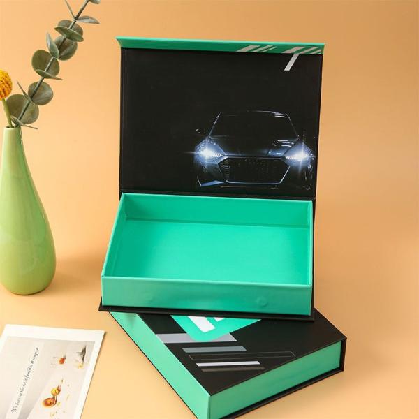 Elegant wedding ring magnetic gift box with custom printing