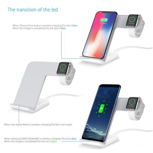 Travel 2 In 1 Fast Standing Wireless Charger For Apple Watch / Ipad Tablets