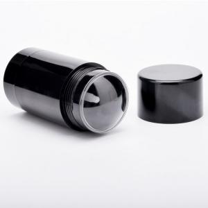 China 50g Empty Roll On Bottle Round Black Deodorant Stick Container on sale